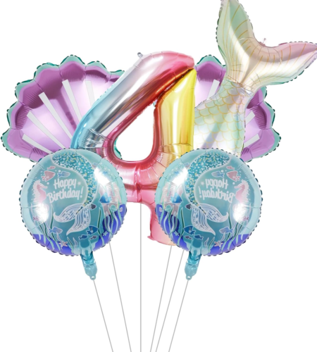 Mermaid Birthday Decoration Mermaid Party Decorations Kit Sea Balloon Mermaid Fo - 第 8/12 張圖片