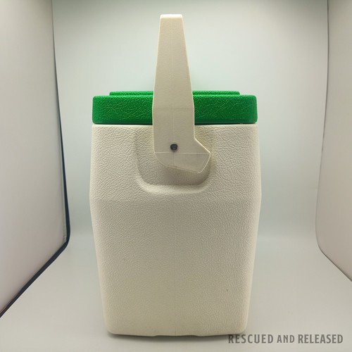 1978 Oscar By Coleman Vintage 16 Qt Cooler 5274 White Green Can Holder Lid USA - Picture 3 of 12