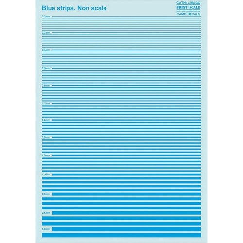 Print Scale 040-camo Decal for airplane Non scale Blue strips. Waterslide decals - Picture 22 of 24