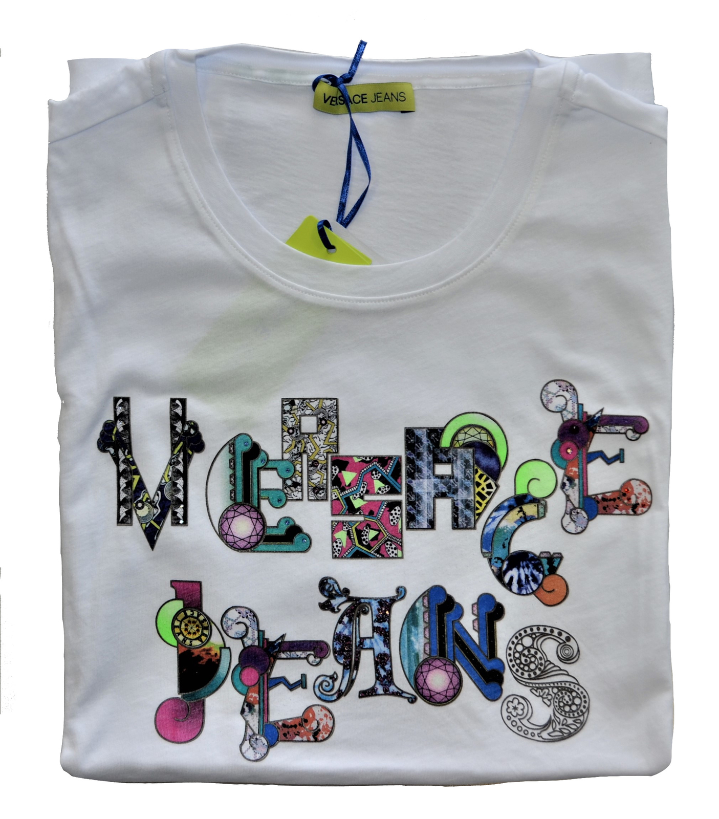 Spiel Bis Zu 70 Crew T Shirt Weiss Bianco Jeans Versace