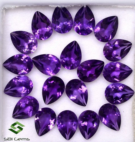 Natural Amethyst Pear Cut 7x5 mm 13.35 Cts Lot 20 Pcs Top African Loose Gemstone - Picture 2 of 6