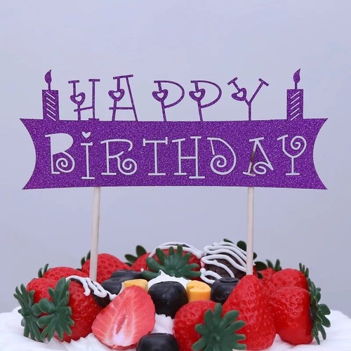 Buy 1 Get 1 Free happy birthday cake toppers glitter bling sparkle decoration - Imagen 3 de 8