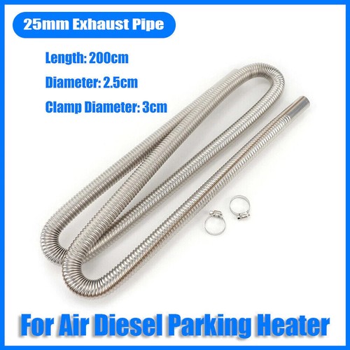 60cm-300cm Air Diesel Parking Heater Stainless Steel Exhaust Pipe Tube Gas Clamp - Picture 15 of 16