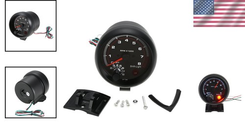High Accuracy 3.75" Car Tachometer Kit - Adjusts to 4, 6, & 8 Cylinder Engines - Picture 2 of 10