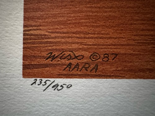 Stampa litografica George Wise 1987 GOLDEN DUSK CANADA GOOSE S&N Pocatello Idaho artista - Foto 7 di 9