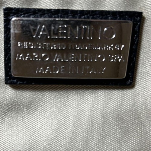 Valentino Bolso de Hombro Cartera Tachuelas Cuero Gamuza Negro Auténtico - Imagen 8 de 24