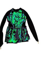 Kids Mesh  Iridescent Sequin Long Sleeve Dance Costume / Lyrical Jazz Leotard