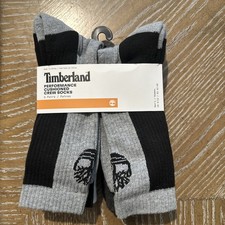 Timberland Men's Performance Cushioned Crew Socks 6 Pack Large 9-12 Multicolor