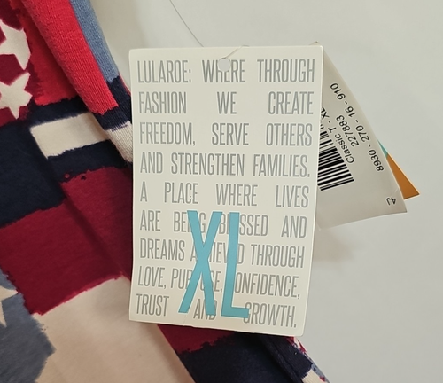 LulaRoe Relaxed Fit T-Shirt Americana Patriotic 4th of July Damen XL - Bild 4 von 6