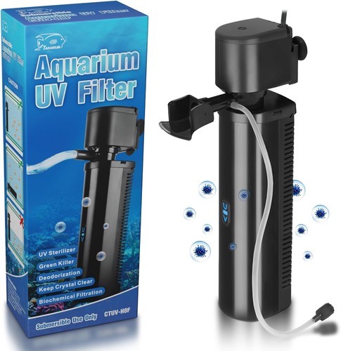 Aquarium Filter for 40-150 Gallon Fish Tank U-V Light Crystal Clear Water - Picture 9 of 9