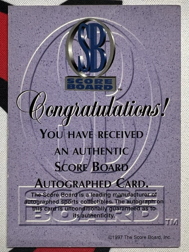 1998 Score Board Autographed Dr. Jerry Punch - Image 2 of 2