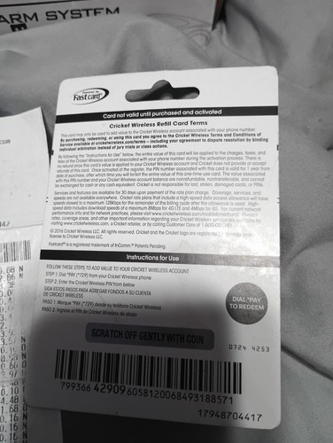 $30 Cricket Refill Card For Cricket Account - Zdjęcie 4 z 5