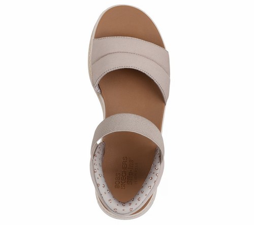 Skechers Sandalen Frau Wedges Und Elastisch Bobs Sun Ray, Slip-Ins TPE ( Taup - Bild 3 von 5