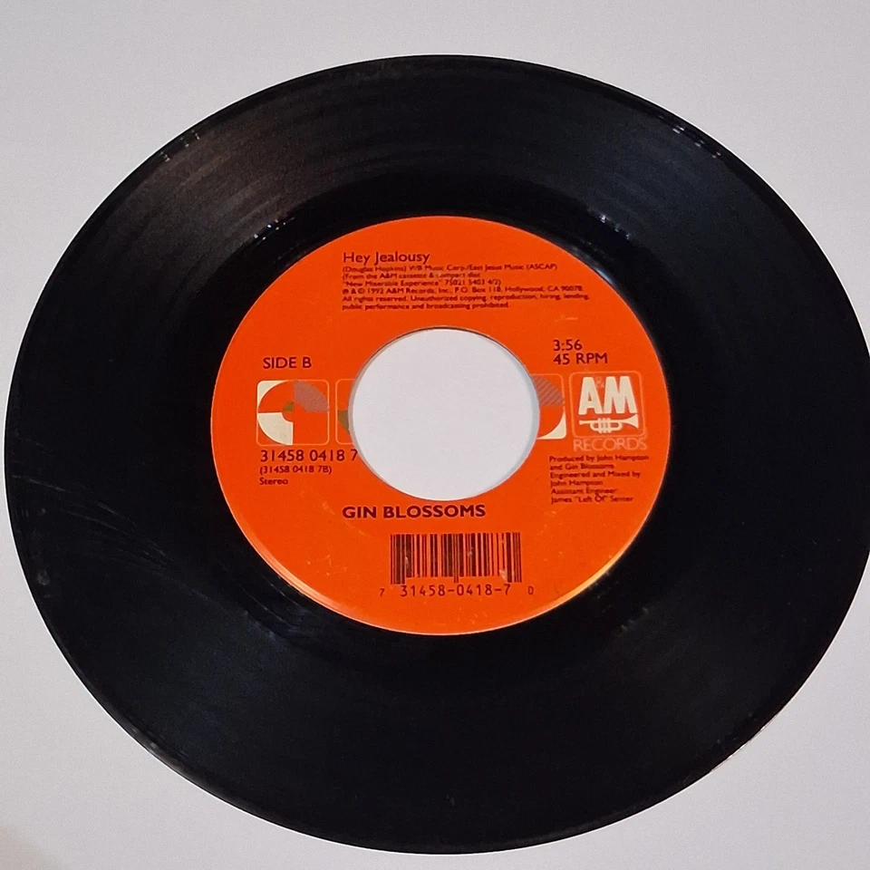 Gin Blossoms 7" Vinyl Found Out About You / Hey Jealousy 45rpm A&M 1992 Foto 3 de 4