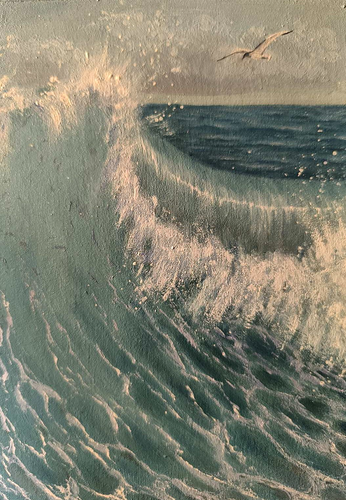 NEW! Original Artwork Modern OIL Painting Landscape 8x6" Seascape Art Wall Gift - Picture 8 of 11