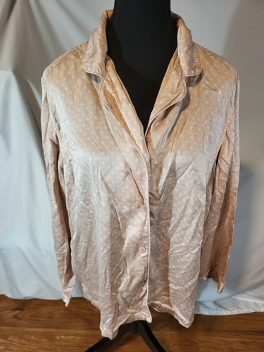 Vintage 100% Silk I MAGNIN Pajama Short Pink Polka Dot Size XL