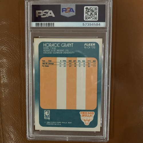 1988 Fleer Horace Grant #16 PSA 9 Rookie Card - USA Manufacture 🇺🇸 - Picture 2 of 2