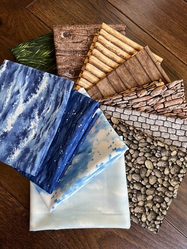 MODA Modascapes Landscape Cotton Fabric Stones, Sky, Water - 11 Fat Quarters - Picture 2 of 14