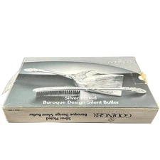 Vintage Godinger Silver Plated Baroque Silent Butler Dustpan Brush Set JS