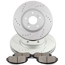 Front Disc Brake Rotors Ceramic Brake Pads for 2011 2012 2013 2014 Honda Odyssey