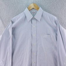 Brooks Brothers Men's Traditional Fit Blue Stripe Dress Shirt Size 15.5 Preppy