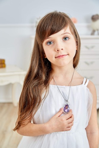 2 Pcs Sofia the First Amulet and Elena Princess Necklace Twin Sister Teardrop... - Picture 4 of 6