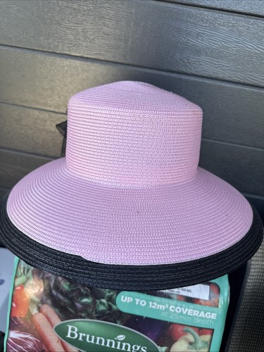 Unbranded Spring Summer Easter Church Wedding Hat Pink Black - Bild 3 von 8