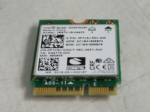 Dell P1C6J sans fil AX-AX201NGW 802.11ax M.2 WiFi + Bluetooth 5.1 - Photo 4/6