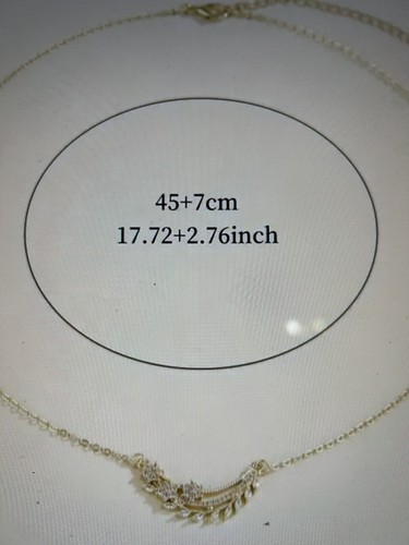 1 Stck. Elegant Luxus Geometrisch Blatt Blume Anhänger Halskette mit Funkeln CZ ~ 18" - Bild 4 von 7