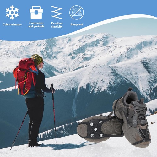 Rutschfeste Eisstollen für Schuhe & Stiefel mit 8 Spikes Antirutsch Zug Steigeisen - Bild 8 von 8