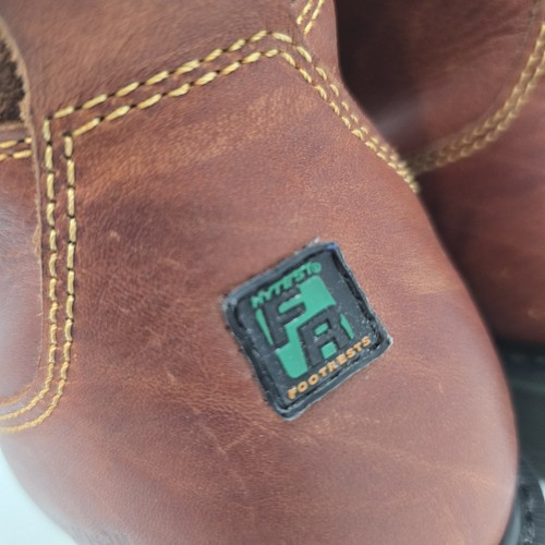 Stivali Hytest Uomo Taglia 9.5D Poggiapiedi Extra Larghi Punta Composita Lavoro Pelle Marrone - Foto 15 di 16