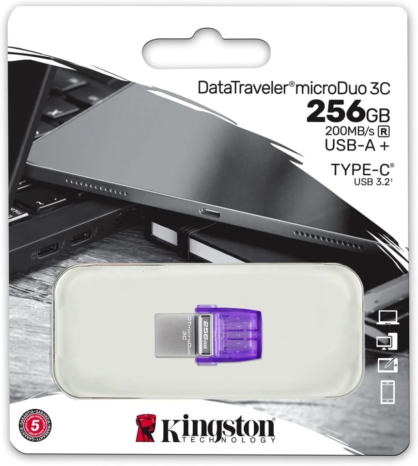 Kingston DataTraveler microDuo 3C USB Flash Drive 64GB USB Gen 3 Type-C and Type - Immagine 4 di 4