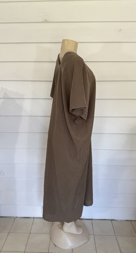 New ZARA Linen Lyocell Tunic Dress V Neck Pleat Medium M Midi Kaftan 4877/049 - Picture 13 of 20
