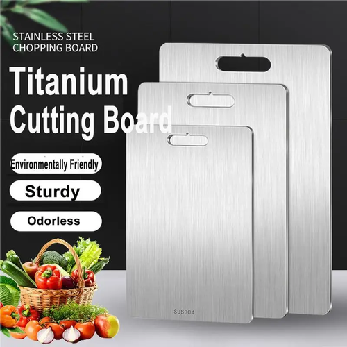 Kitchen Cutting Board Double-Sided Thicken Chopping Board 304 Stainless Steel Fo - Picture 3 of 15