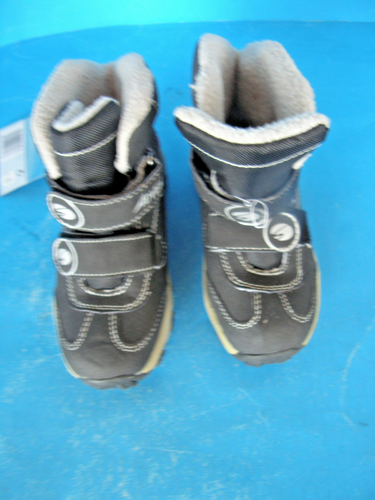 Scarpe stivali invernali bambino avventura nere con righe rosse - Foto 5 di 9
