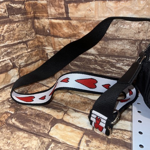 Brighton NWT’s “Love Essentials” Black Cross Body Bag With Heart ❤️ Strap 8”x4” - Picture 4 of 7