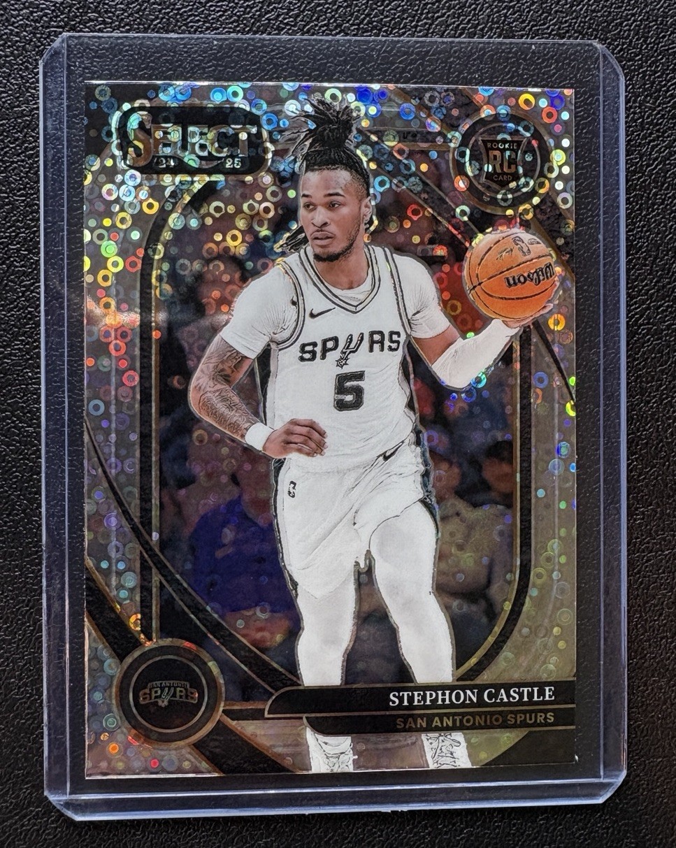 2024-25 Panini Select Stephon Castle Courtside Disco Prizm SP Rookie Spurs