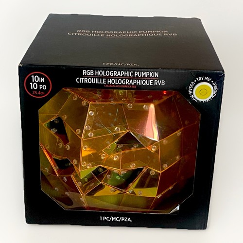 Halloween Prismático Iridiscente 10 Pulgadas Calabaza Luz LED Decoración - Imagen 2 de 9