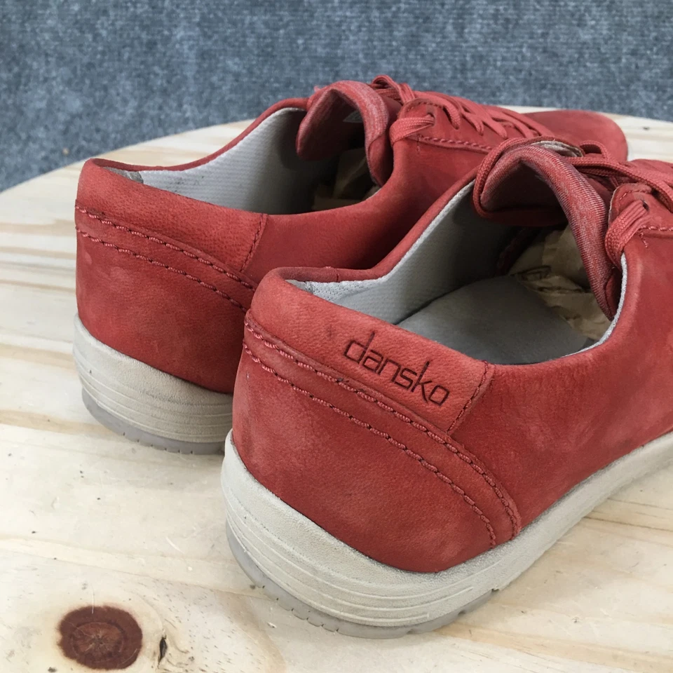 Dansko Zapatos Mujer 40 Rojo Leela Informal Tenis Cuero Con Cordones Bajo 5906632400 Foto 3 de 4