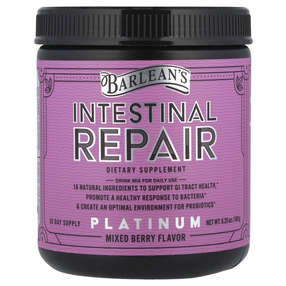 Barlean s Intestinal Repair Mixed Berry Flavor  6 35 oz 180 g Gluten-Free ,