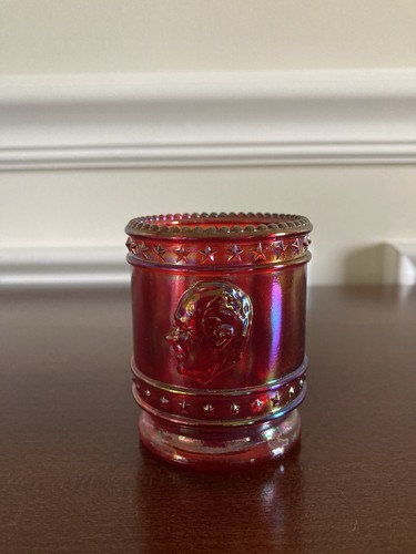 Bob St. Clair Bi Centennial Toothpick Holder or Candle Holder Red Carnival Glass - Picture 2 of 6