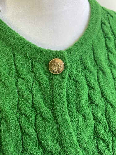 J. Crew $168 Odette cable knit sweater lady jacket bouclé womens small green NEW - Picture 8 of 9