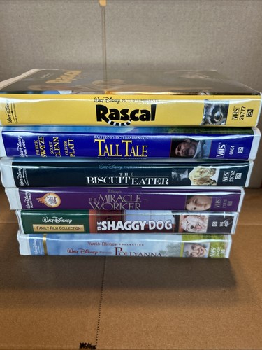 6 Disney Vintage Family VHS Shaggy Dog biscuit eater rascal tall tail Pollyanna - Picture 2 of 24