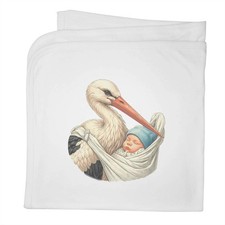'Stork With Baby' Cotton Baby Blanket / Shawl BY00039551 