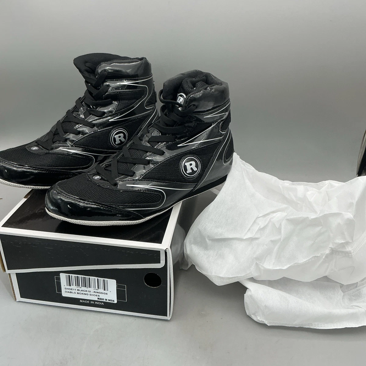 Ringside Diablo Boxing Shoes Men\'s 9 Black Low Top Wrestling MMA Slip Resistant Ringside Diablo Boxing Shoes 9 Yellow - Walmart.com main image 2