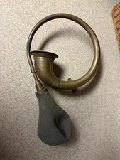 Antique Brass Rubber Squeeze Bulb Car Horn 1920's See Pics