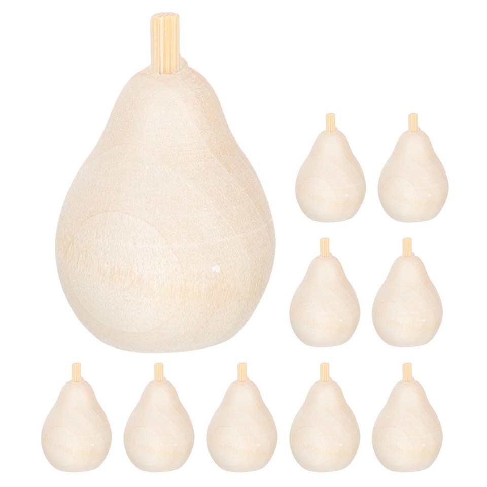 10 Pcs Diy Coloring Fruits Decors Uncolored Wood Crafts Decorative ...