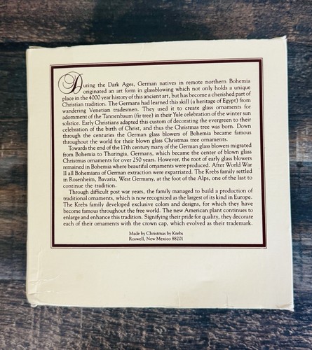 Vintage Pink Glass Christmas Ornaments by Krebs Roses Glitter Set (4) 2.5" w Box - Picture 4 of 11