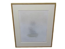 Guy Jaspar Signed Oil Painting Abstract on Paper Belgium Vintage Framed