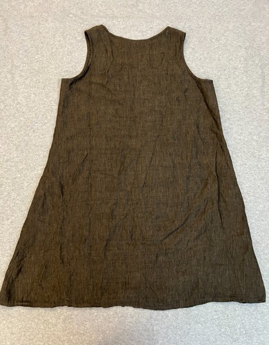 Bryn Walker abito tubino lino donna medio senza maniche Lagenlook made in USA - Foto 11 di 13